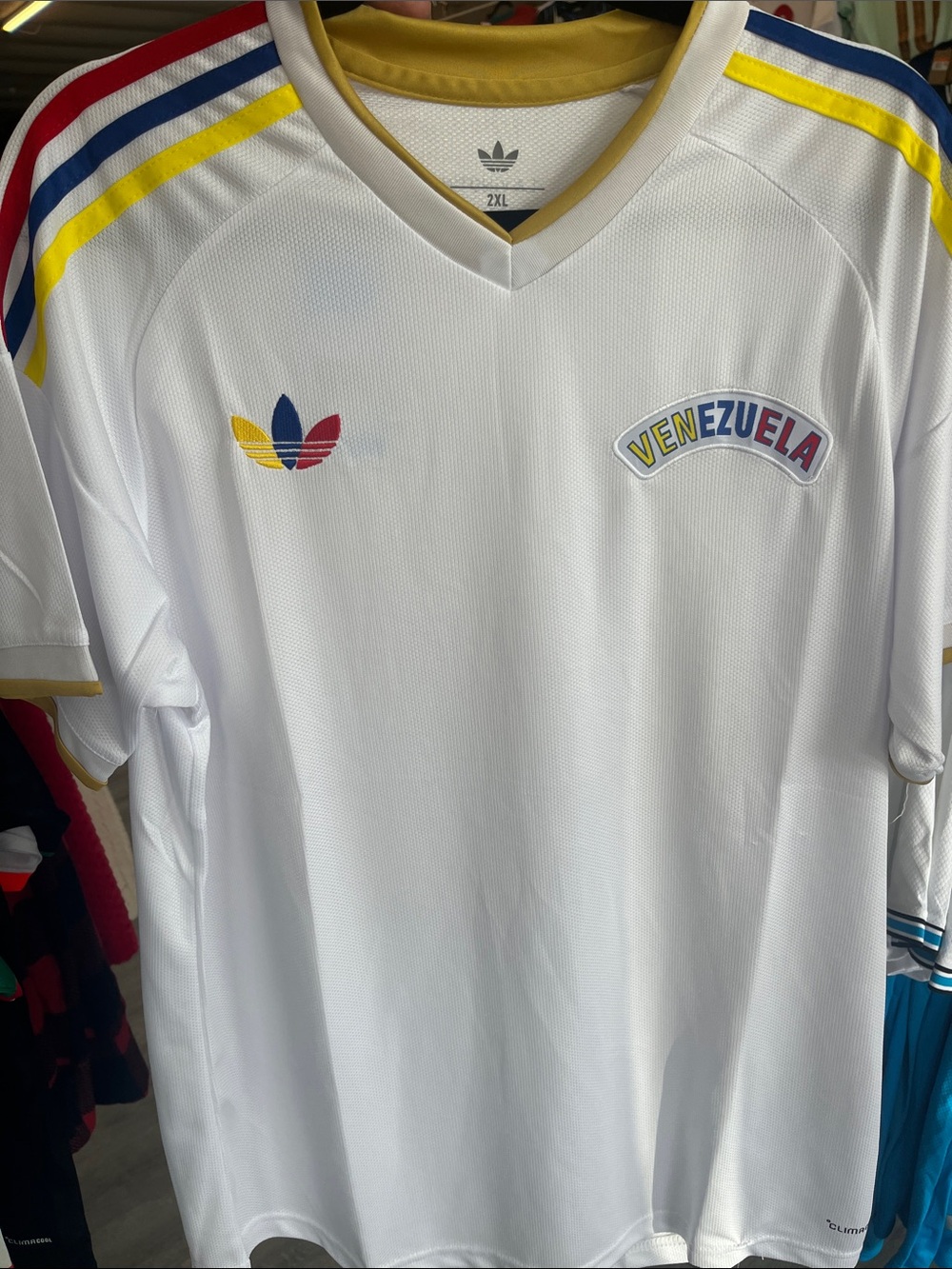 Venezuela White Jersey with Red, Blue & Yellow Accents